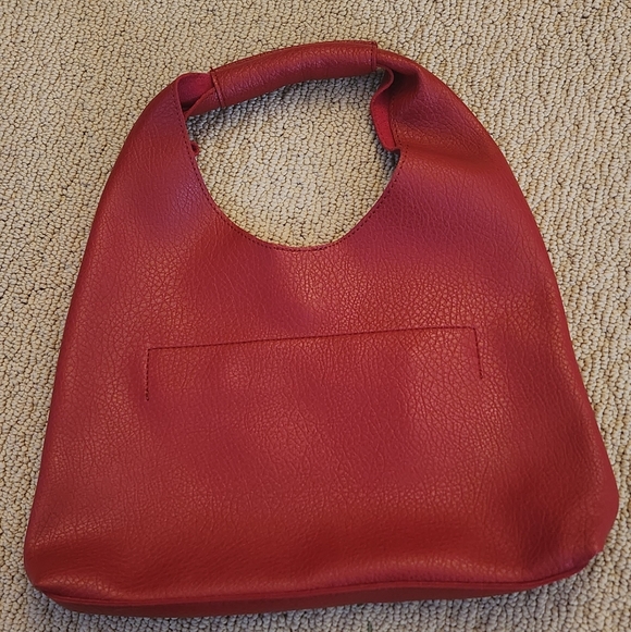 NWOT Banana Republic Vegan Leather Mini Slouchy Tote in Red - Picture 2 of 8